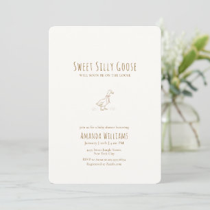Minimalist Elegant Boho Silly Goose Baby Shower Invitation