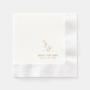 Minimalist Elegant Boho Silly Goose Baby Shower Napkins