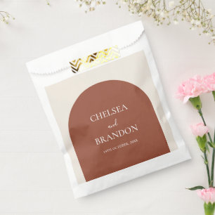 Minimalist Elegant Boho Terracotta Arch Wedding Favor Bag