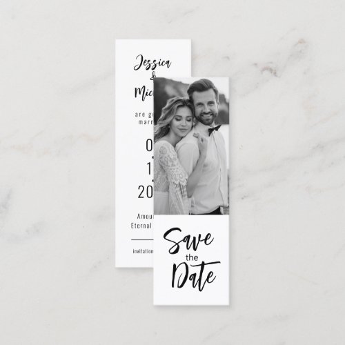 Minimalist Elegant  Bookmark Save The Date Card