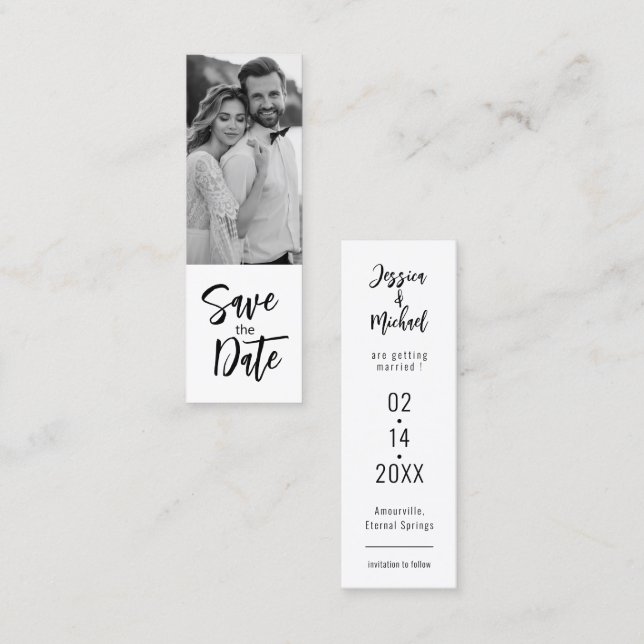Minimalist Elegant  Bookmark Save The Date Card (Front/Back)