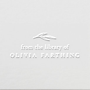 Minimalist Elegant Botanical "From The Library Of" Embosser