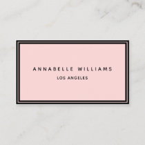 Minimalist Elegant Boutique Black Pink Business Card
