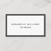 Minimalist Elegant Boutique Black White Business Card