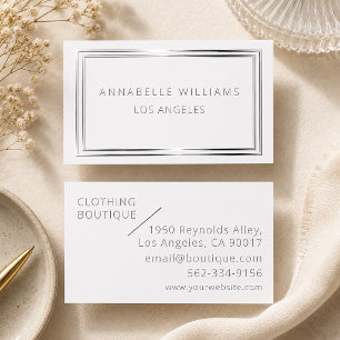 Minimalist Elegant Boutique Black White Raised Spot UV Business Card