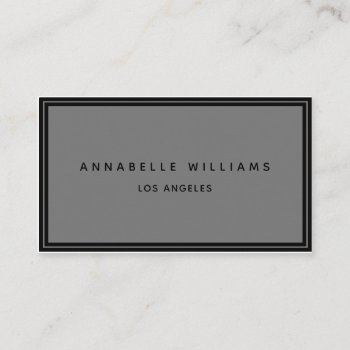 Minimalist Elegant Boutique Charcoal Black Business Card by MG_BusinessCards at Zazzle