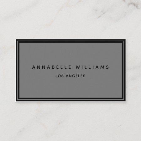 Minimalist Elegant Boutique Charcoal Black Business Card