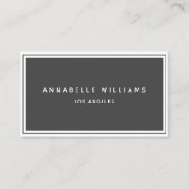 Minimalist Elegant Boutique Charcoal White Business Card