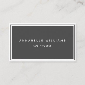 Minimalist Elegant Boutique Charcoal White Business Card by MG_BusinessCards at Zazzle