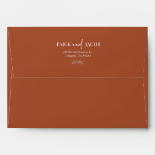 Minimalist Elegant Branch Custom Names Wedding Envelope