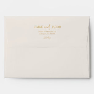 Minimalist Elegant Branch Custom Names Wedding Envelope