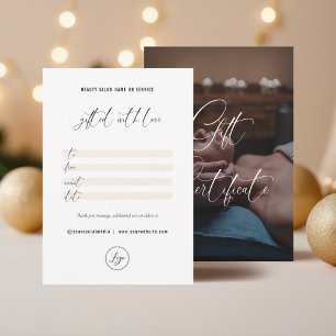 Minimalist Elegant Branded Logo Gift Certificate Thank You Card