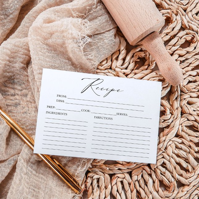 Minimalist Elegant Bridal Shower Recipe Cards (Creator Uploaded)