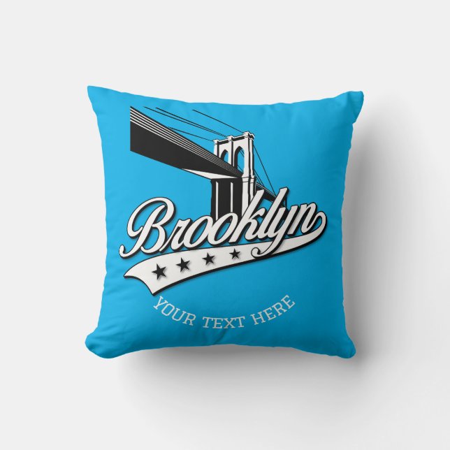 Minimalist Elegant Brooklyn Bridge Design Throw Pillow (Front)