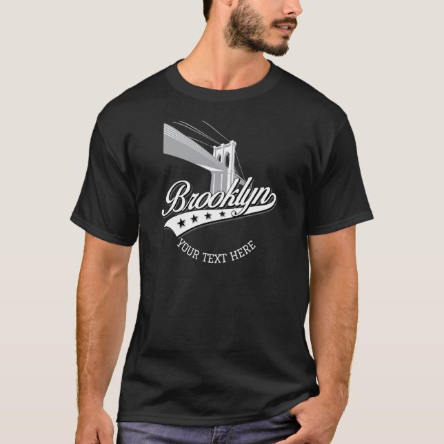 Minimalist Elegant Brooklyn Design Black Shirt (Front)
