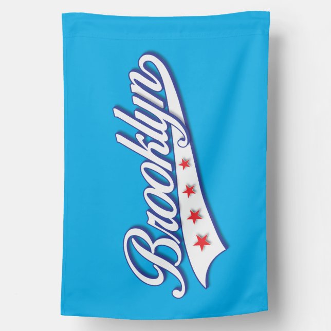 Minimalist Elegant Brooklyn Design House Flag (Back)