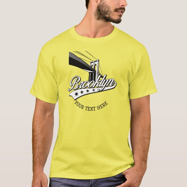Minimalist Elegant Brooklyn Design Yellow Shirt (Front)