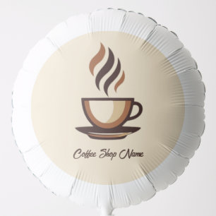 Minimalist Elegant Brown Coffee business logo shop Balloon