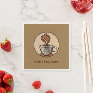 Minimalist Elegant Brown Coffee espresso shop Napkins