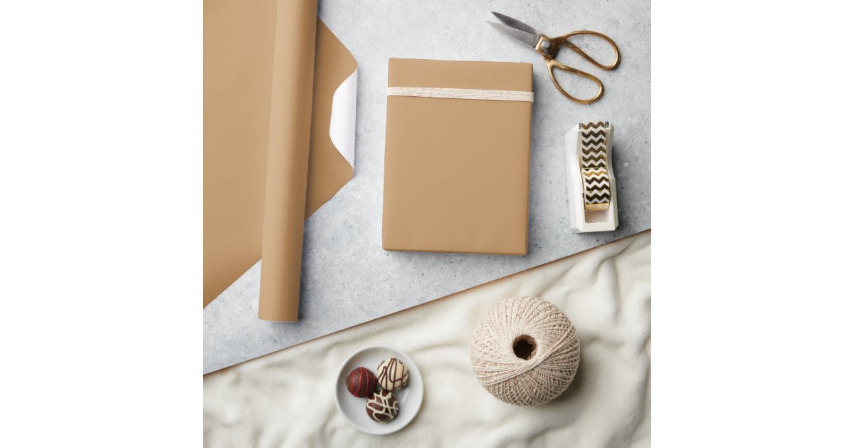 Minimalist Elegant Brown Twine Jute Solid Plain Wrapping Paper | Zazzle