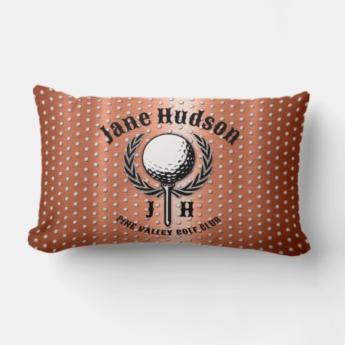 Minimalist Elegant Brushed Copper Golf Design Lumbar Pillow