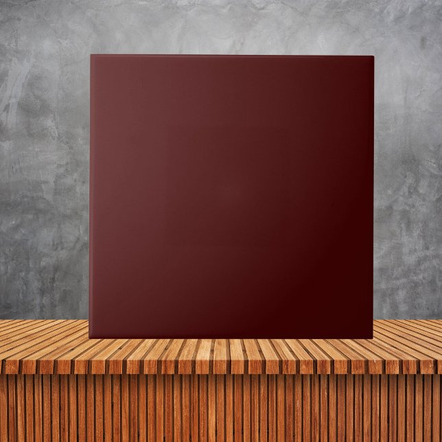 Minimalist Elegant Burgundy Christmas Color  Ceramic Tile (Creator Uploaded)