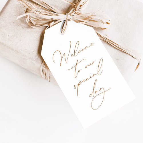 Minimalist Elegant Calligraphe Wedding Gift Tag