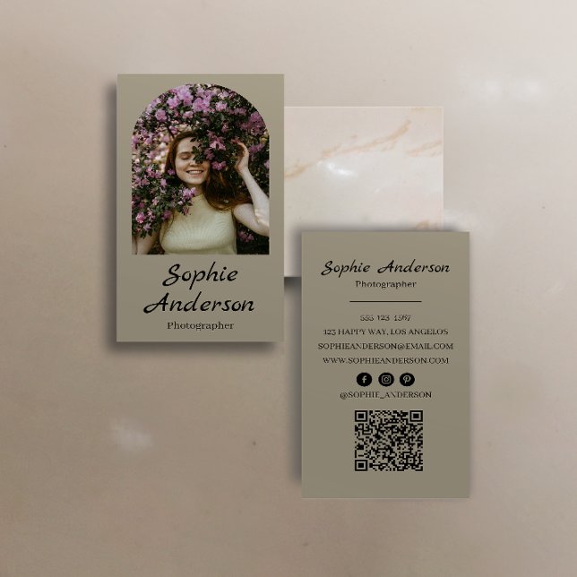 Minimalist Elegant Calligraphy Script Photography  Business Card (Creator Uploaded)