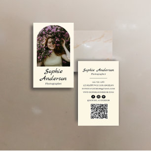 Minimalist Elegant Calligraphy Script Photography  Business Card