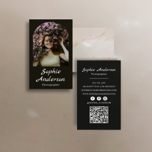 Minimalist Elegant Calligraphy Script Photography  Business Card
