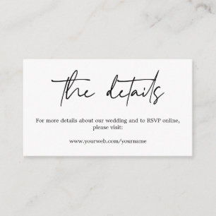 Minimalist Elegant Calligraphy Wedding Website Enclosure Card