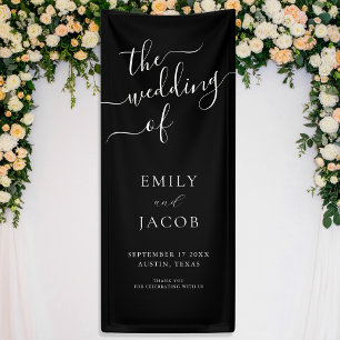 Minimalist Elegant Calligraphy Wedding Welcome Banner