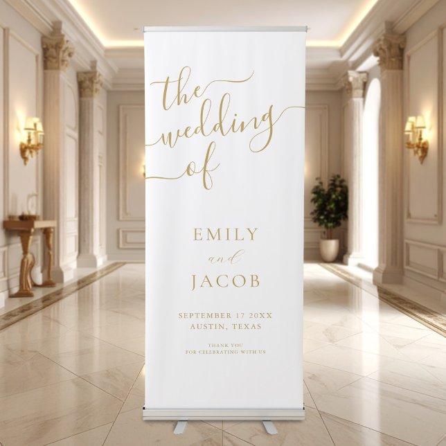 Minimalist Elegant Calligraphy Wedding Welcome Retractable Banner (Creator Uploaded)