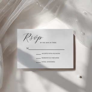 Minimalist Elegant Casual Script Wedding RSVP Card