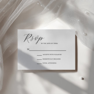 Minimalist Elegant Casual Script Wedding RSVP Card
