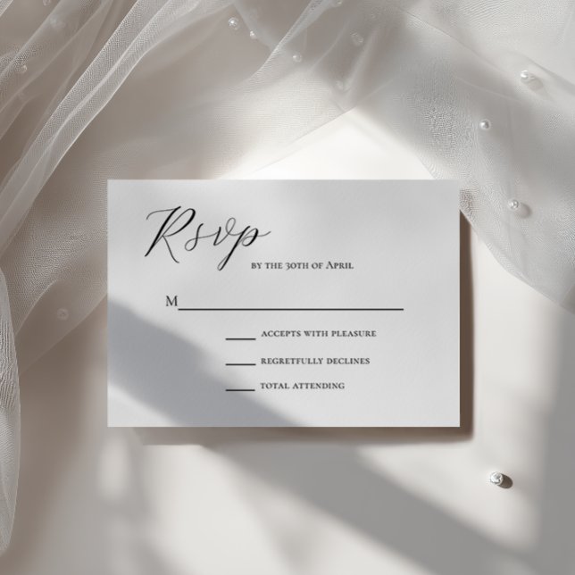 Minimalist Elegant Casual Script Wedding RSVP Card (Creator Uploaded)