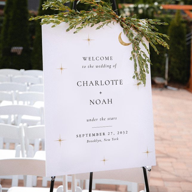 Minimalist Elegant Celestial Wedding Welcome Sign (Creator Uploaded)