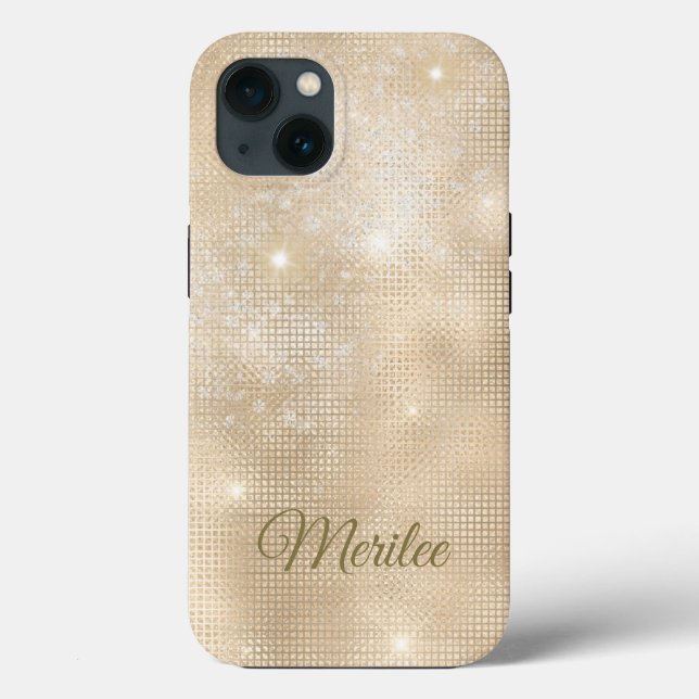 Minimalist Elegant Champagne Sparkle Case-Mate iPhone Case (Back)