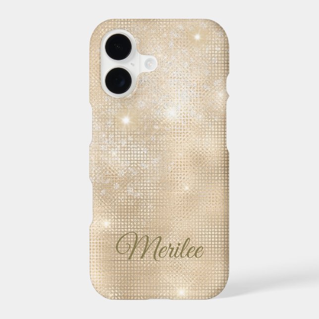 Minimalist Elegant Champagne Sparkle Case-Mate iPhone Case (Back)