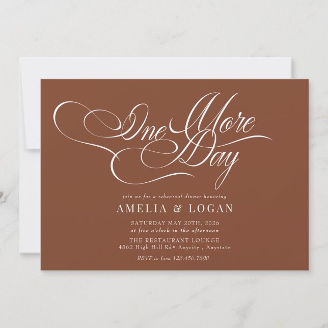 Minimalist Elegant Chic | Rehearsal Dinner Invitation (Front)