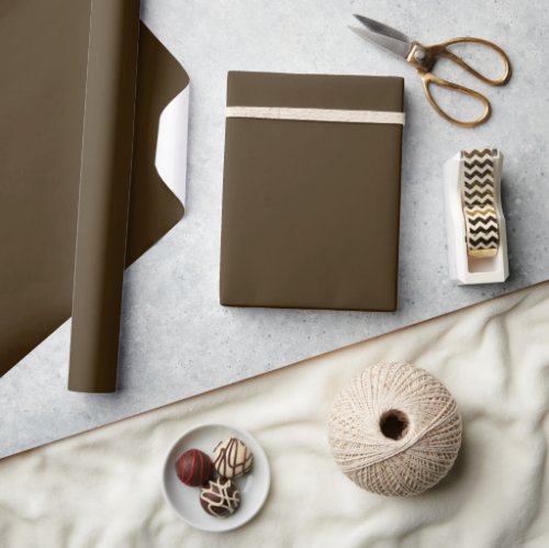 Minimalist Elegant Chic Solid Mocha Brown Plain Wrapping Paper