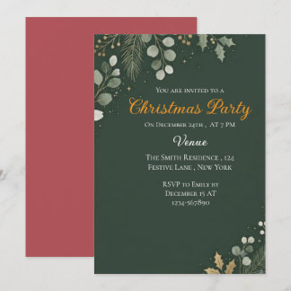 Minimalist Elegant Christmas Party Invitation