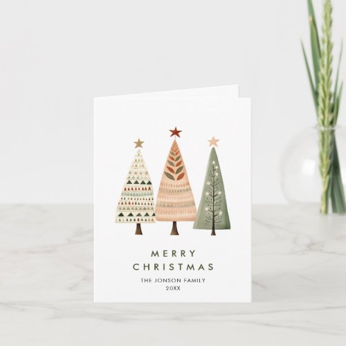 Minimalist Elegant Christmas Pine Tree Holiday Card