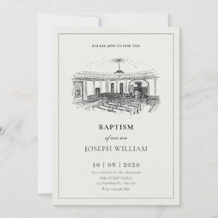 Minimalist elegant church baptism invitation