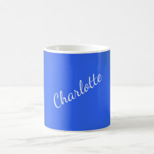 Minimalist Elegant Classic Professional Name Blue Coffee Mug
