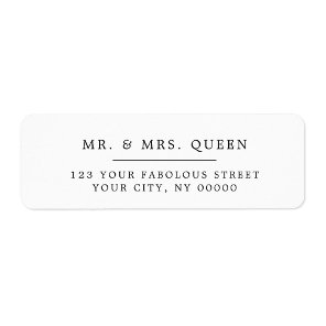 Minimalist Elegant Classic Simple Return Address Label