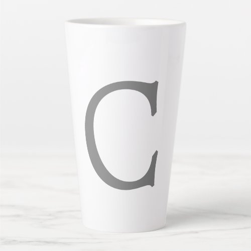 Minimalist Elegant Classical Monogram Initial Grey Latte Mug