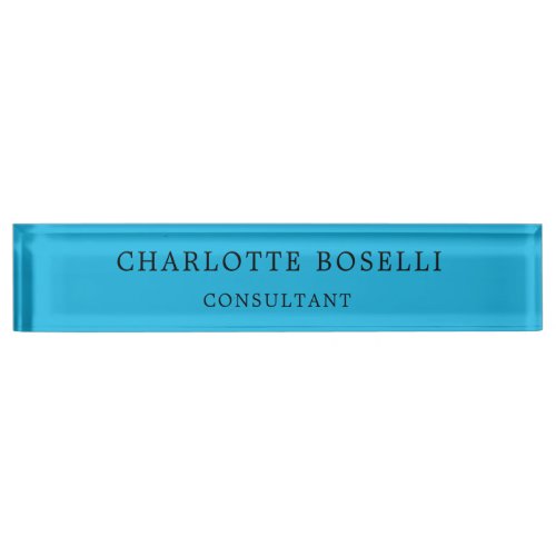 Minimalist Elegant Classical Professional Blue Desk Name Plate