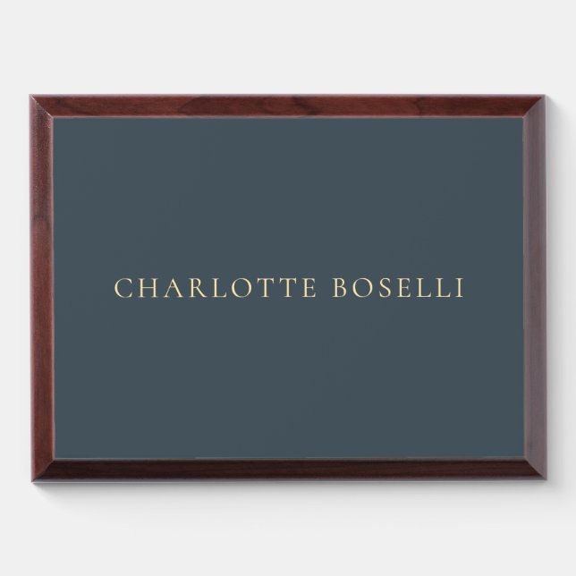 Minimalist Elegant Classical Professional Charcoal Award Plaque (Horizontal)