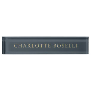 Minimalist Elegant Classical Professional Charcoal Desk Name Plate